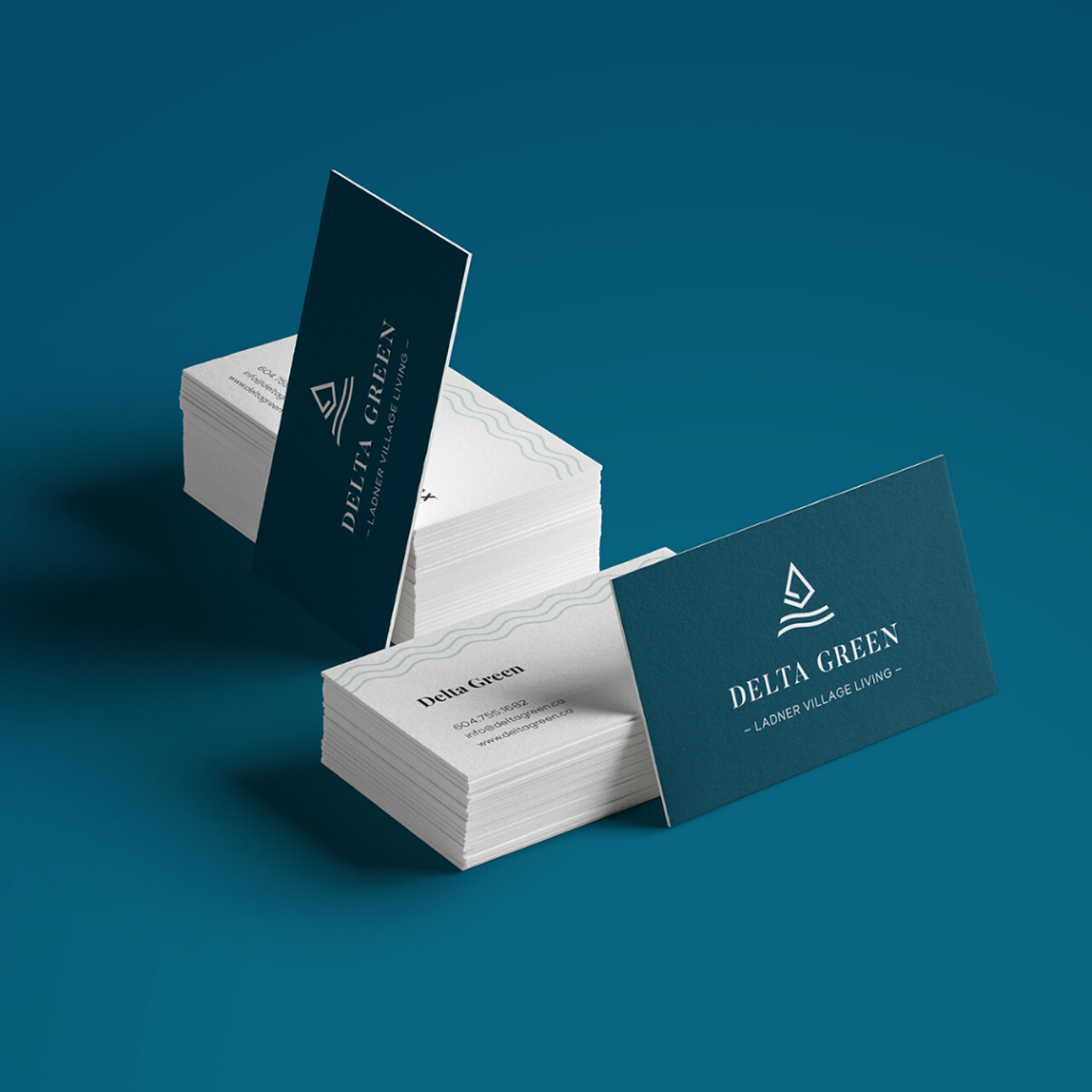 Business Cards Delta Green Ladner Delta Real Estate Development project Marketing mockup