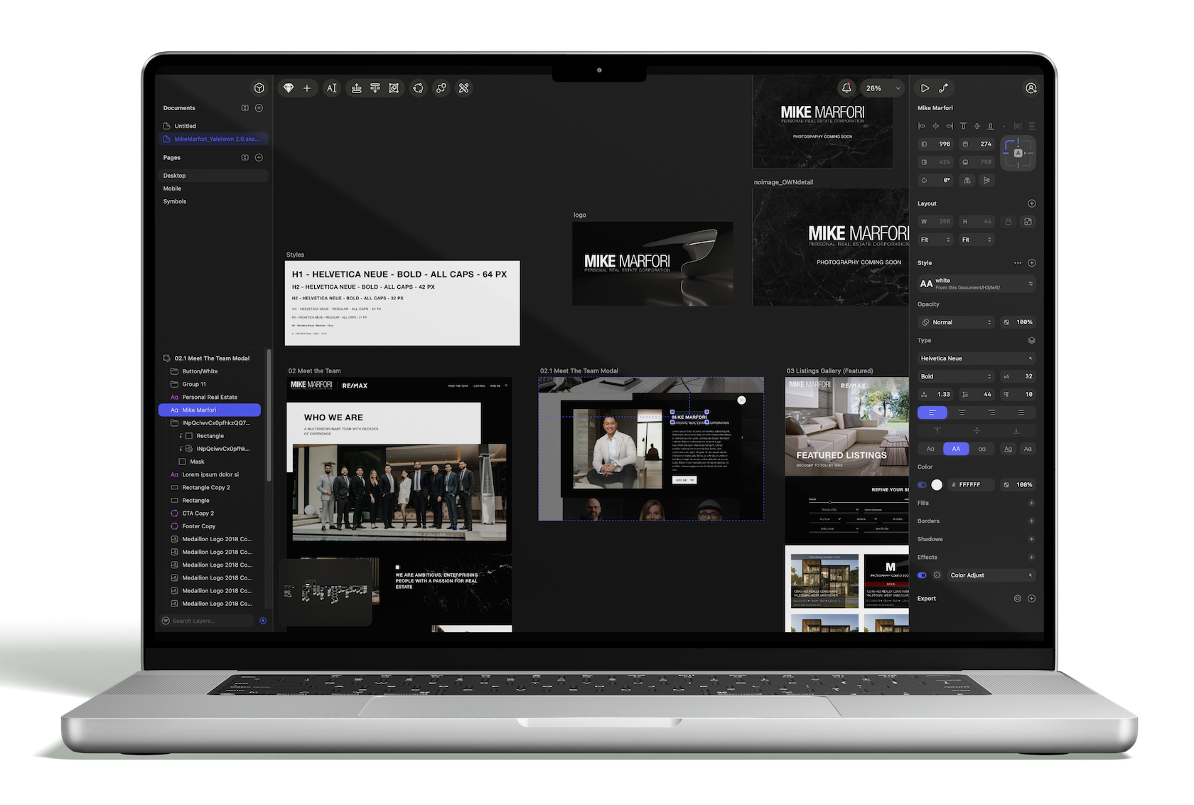 marforisketch-onmacbook Mike Marfori (BC Realtor®) Website Layout on Sketch App